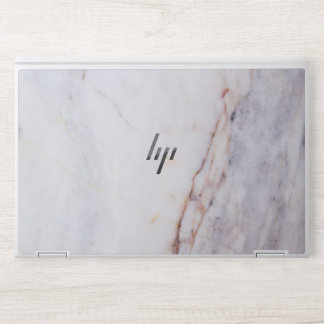 Elegant white marble HP laptop skin