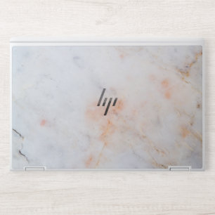 Elegant white marble HP laptop skin