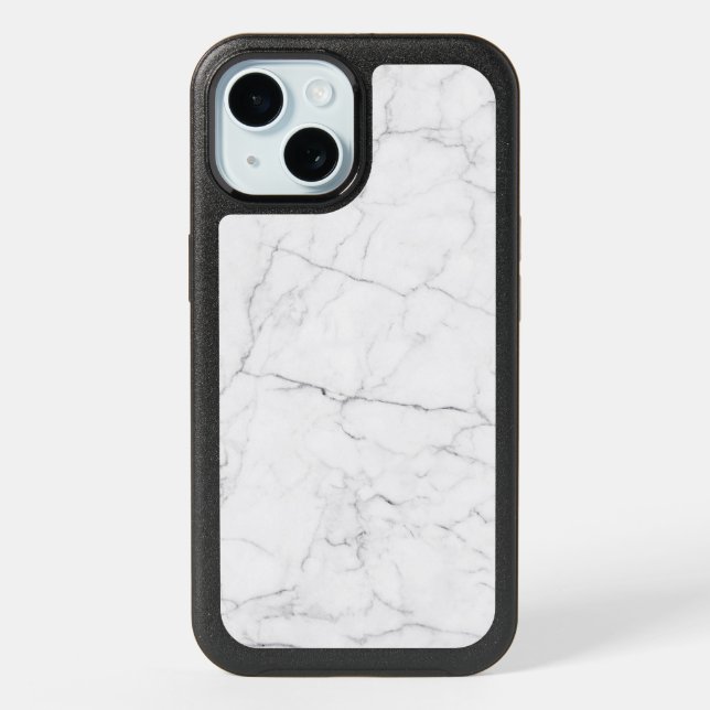 Elegant White Marble  iPhone 15 Case (Back)