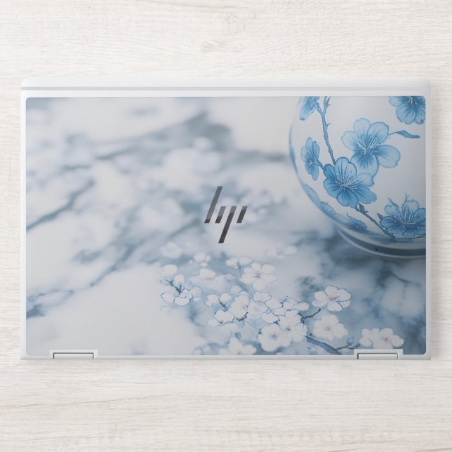 Elegant white marble laptonp skin .  (Front)