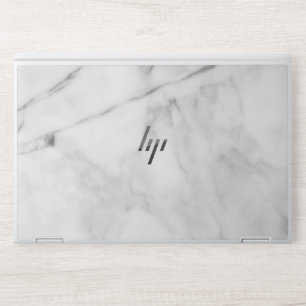 Elegant white marble laptop skin