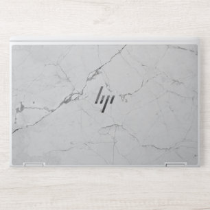 Elegant white marble laptop skin