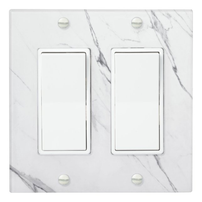 Elegant white marble light switch cover (In Situ)