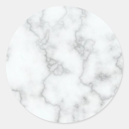 Elegant White Marble Look Classic Round Sticker