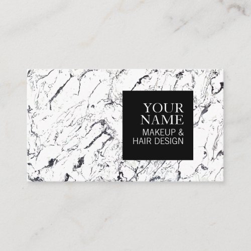 Elegant White Marble Makeup Artist Hair Salon Business Card