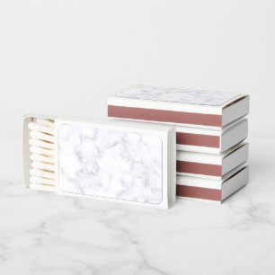 Elegant White Marble Modern Matchboxes