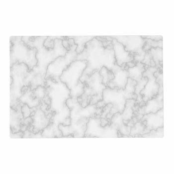 Elegant White Marble Print Placemat by tjustleft at Zazzle