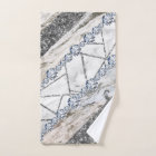 Elegant White Marble Print with Silver Textured