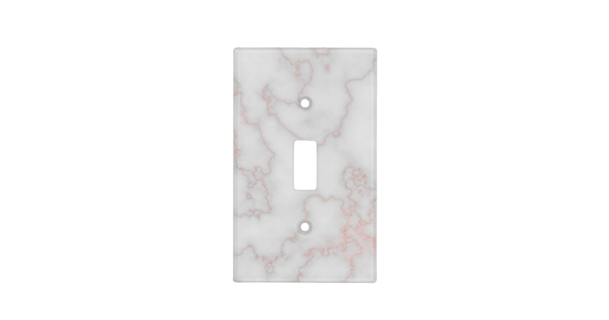 Elegant White Marble Rose Gold Pattern Light Switch Cover Zazzle