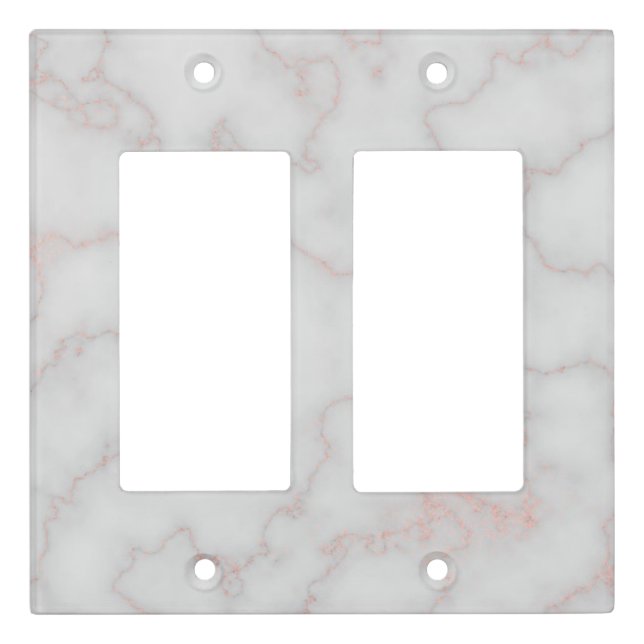 Elegant White Marble Rose Gold Pattern Switchplate (Front)