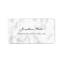 Elegant White Marble Script Luxury Professional Label