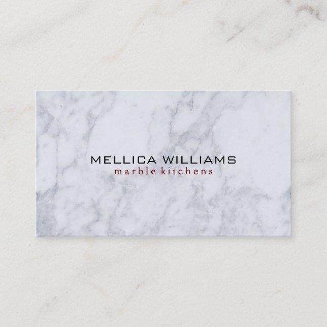 Elegant White Marble Stone background Business Card (Front)