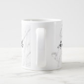 Elegant white marble stone monogram big large size giant coffee mug (Back)