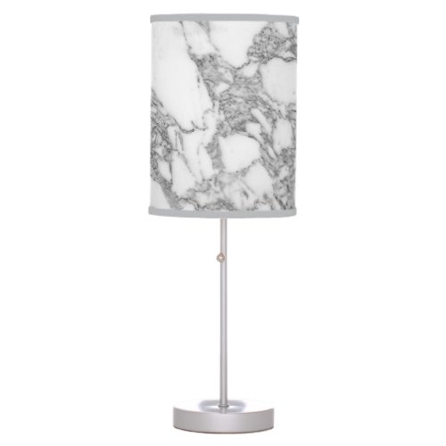 Elegant white marble stone shade table lamp