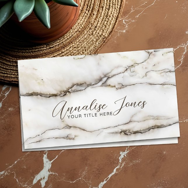 Elegant White Marble - warm tones Business Card (Creator Uploaded)