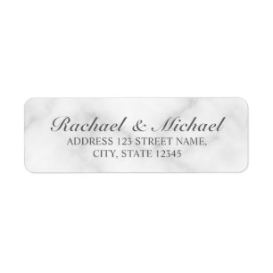 Elegant White Marble Wedding Label