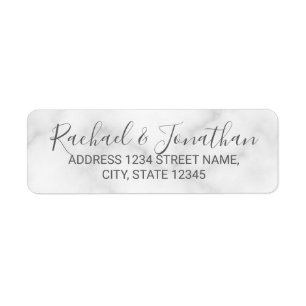 Elegant White Marble Wedding Label