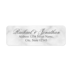 Elegant White Marble Wedding Label