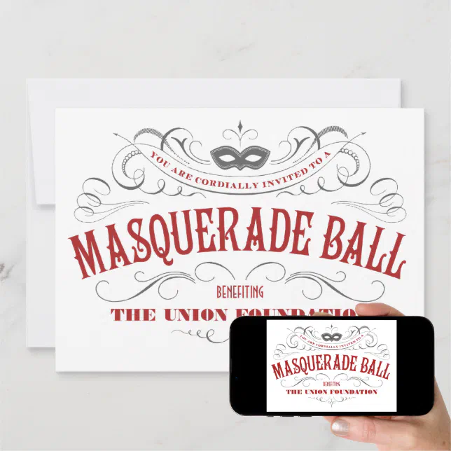 Elegant White Masquerade Party Invitations | Zazzle