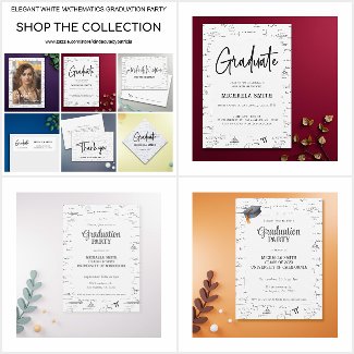 ELEGANT WHITE MATHEMATICS GRADUATION PARTY
