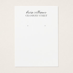 Elegant White Minimal Earring Display Card