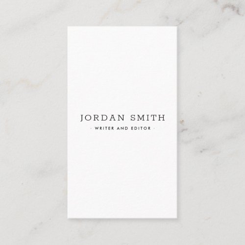 Elegant white minimal modern vertical professional business card