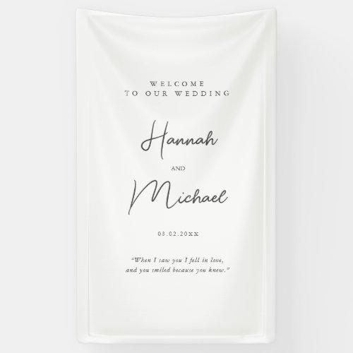 Elegant White Minimal Wedding  Banner