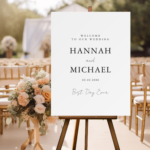 Elegant White Minimal Wedding  Foam Board