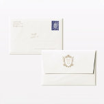 Elegant White Minimalist A7 5x7 Wedding Envelope<br><div class="desc">This elegant white wedding envelope features the couple's names on the back flap in stylish, modern handwritten calligraphy. The front provides space for a return address, which can be removed by erasing the text if desired. There is also ample space on the envelope for handwritten addresses, along with a beautiful...</div>