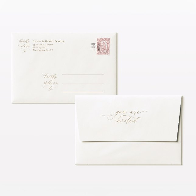 Elegant White Minimalist A7 5x7 Wedding Envelope (Creator Uploaded)