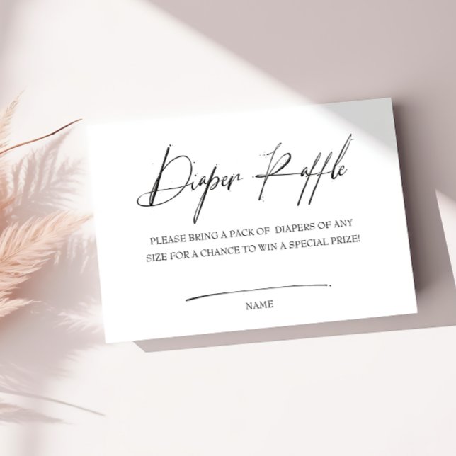 Elegant White Minimalist Diaper Raffle Enclosure Card (Creator Uploaded)