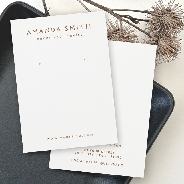 Elegant white minimalist earring display card (Elegant white minimalist earring display card)