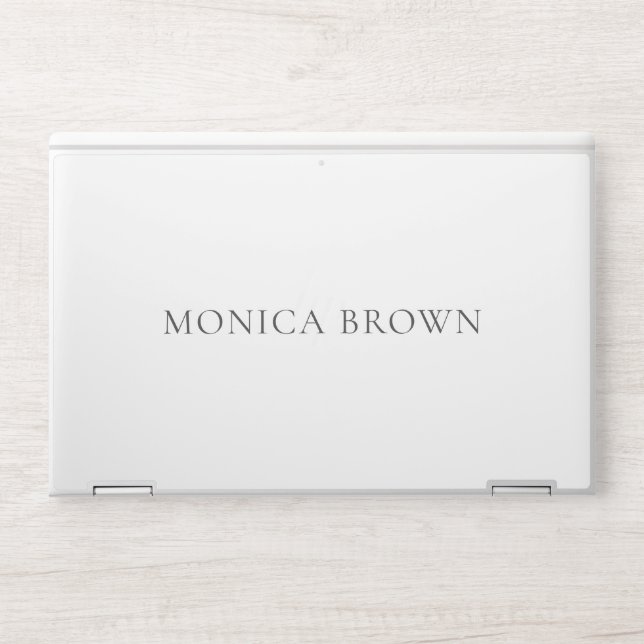 Elegant White Minimalist HP Laptop Skin (Front)