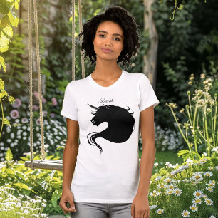 Elegant White Minimalist Unicorn Horses Stagette T-Shirt