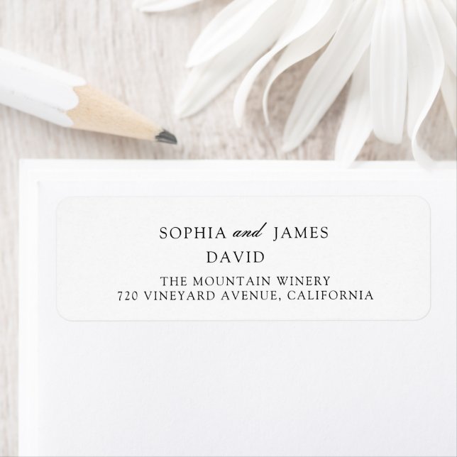 Elegant White Minimalist Wedding Label (Insitu)
