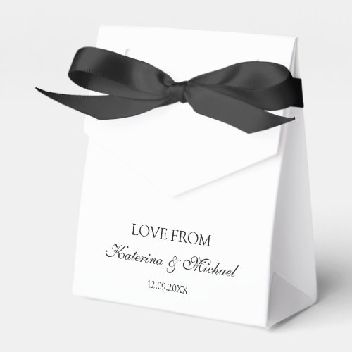 Elegant White Minimalist Wedding Script Gift Favor Boxes