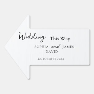 Elegant White Minimalist Wedding Sign