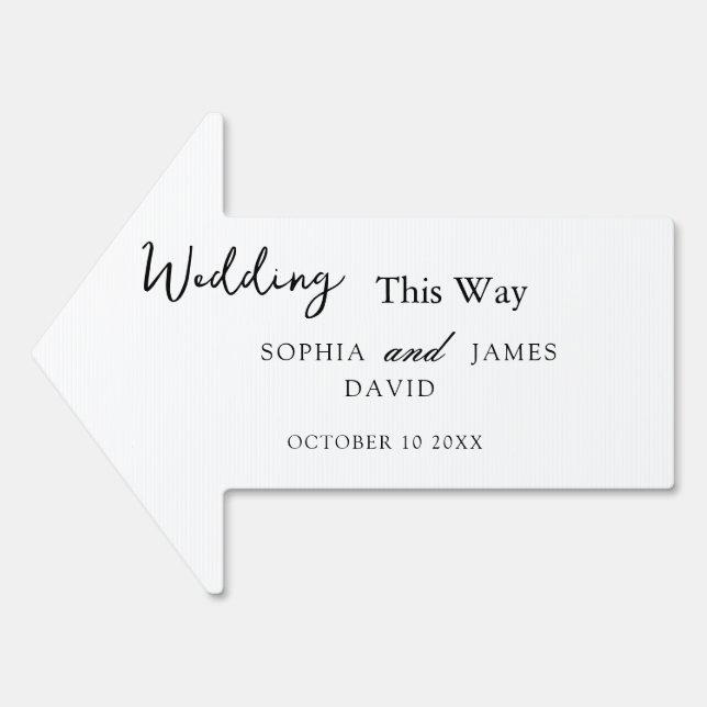 Elegant White Minimalist Wedding Sign (Front)