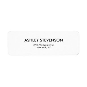 Elegant White Modern Unique Minimalist Plain Label