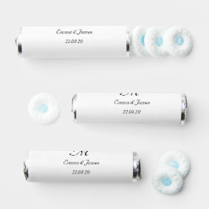 Elegant White Monogram Initial Name Wedding Breath Savers® Mints