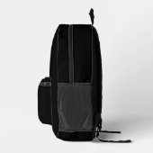 Elegant White Monogrammed Black Printed Backpack (Right)