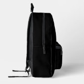 Elegant White Monogrammed Black Printed Backpack (Left)