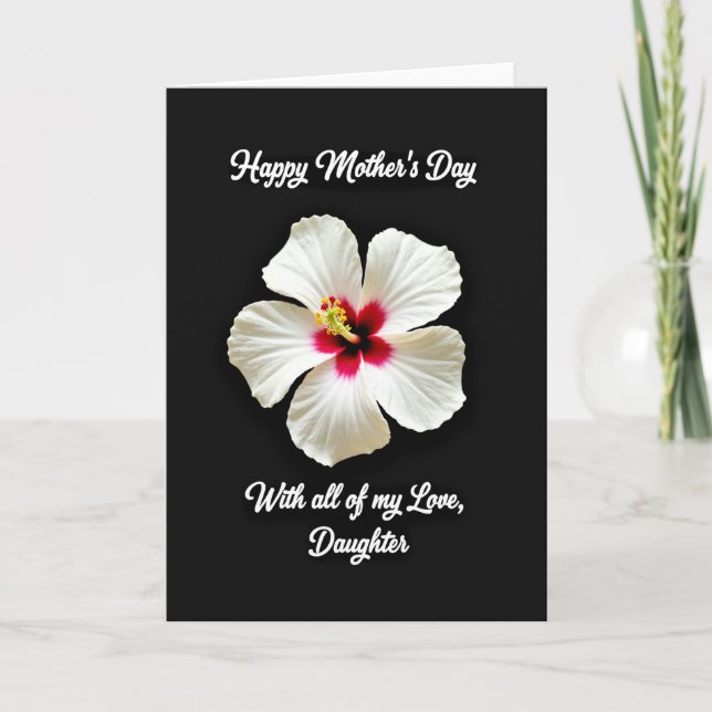Elegant White Mothers Day Card (Front)