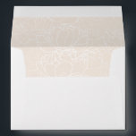 Elegant White & Neutral Blush Return Address 5x7 Envelope<br><div class="desc">Designed to coordinate with our Romantic Script wedding collection, this customizable Invitation envelope with pre-printed return address, features a white envelope with black text and botanical line art pattern set on a neutral blush background on the inside. To make advanced changes, please select "Click to customize further" option under Personalize...</div>