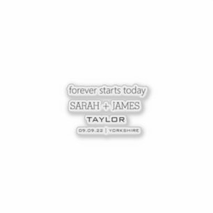 Elegant White Newlywed Wedding Quote Sticker