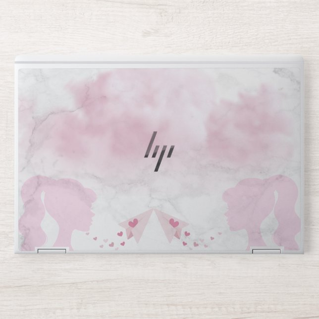  Elegant White Ombre Marble  HP Laptop Skin (Front)