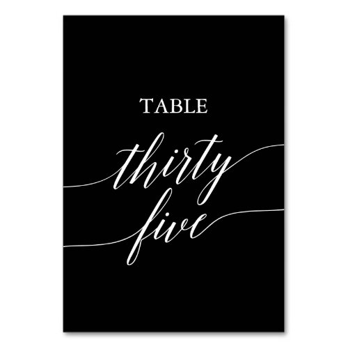 Elegant White on Black Table Number Thirty Five