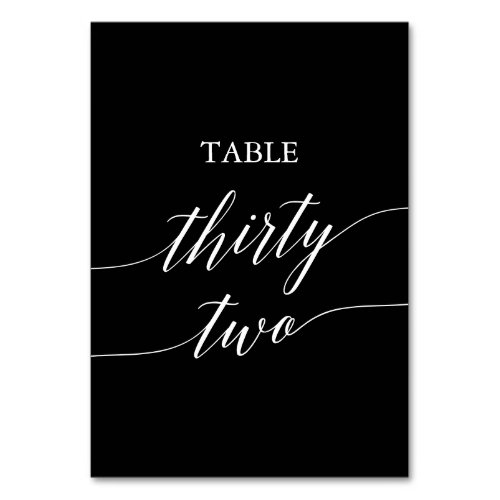 Elegant White on Black Table Number Thirty Two