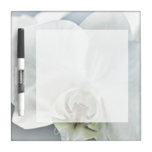 Elegant White Orchid Botanical Art Dry-Erase Board