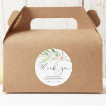 Elegant White Orchid Bridal Shower Classic Round Sticker<br><div class="desc">Elegant White Orchid Bridal Shower thank you stickers are perfect for an elegantly themed tropical bridal shower. Delicate florals, exquisite calligraphy, and timeless designs adorn the white orchid invitations, signs, and decor, setting the stage for a celebration of refined beauty. Embrace the allure of understated sophistication as you honor the...</div>
